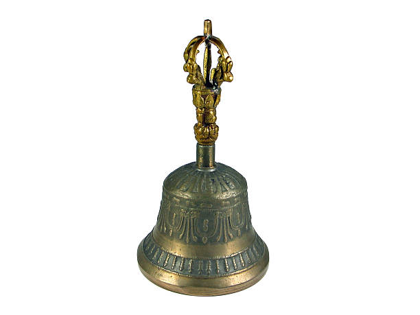 istock Old traditional metal bell Tibet isolated 95339973
