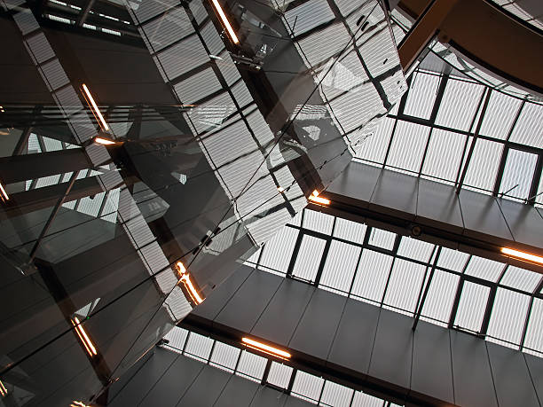 istock Geometric abstract architecture ceiling of modern office building 95340318