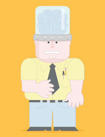 Vector illustration of a guy who is not afraid to prove he's got brains!