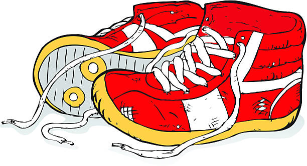 Red Sneakers. vector art illustration