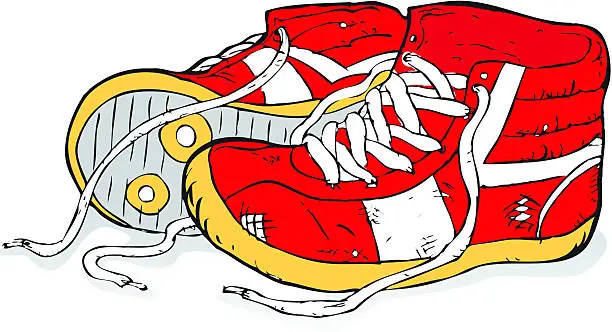Vector illustration of Red Sneakers.