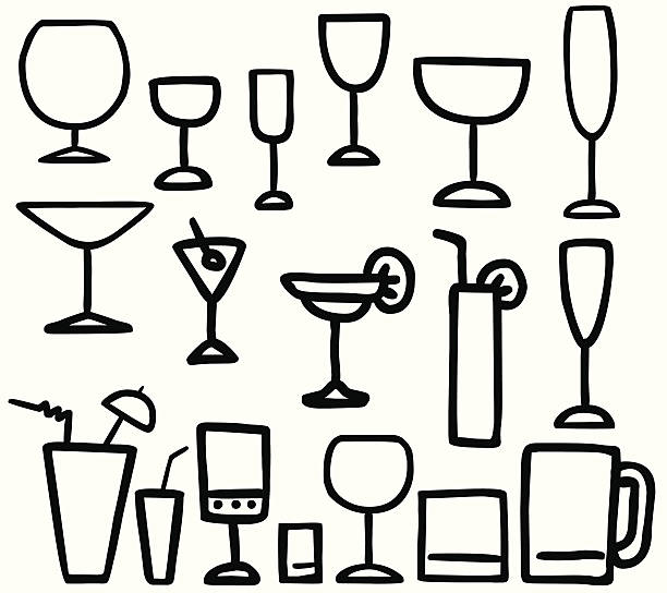 ilustraciones, imágenes clip art, dibujos animados e iconos de stock de beber copas de ilustraciones - silhouette vodka bottle glass