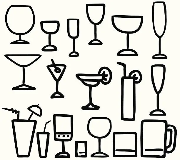 Vector illustration of Drink Glasses ilustration