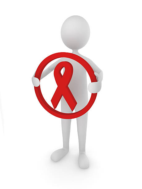 Nastro rosso della lotta all'AIDS - foto stock