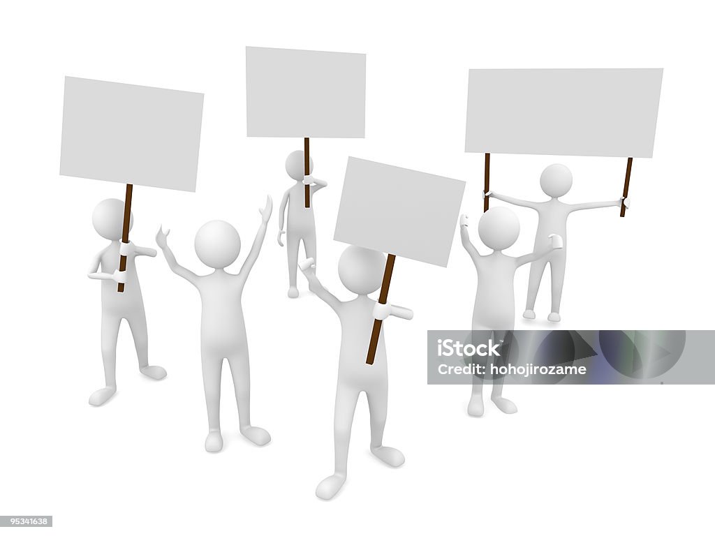 Protestation com posters - Royalty-free Afixar Cartaz Foto de stock