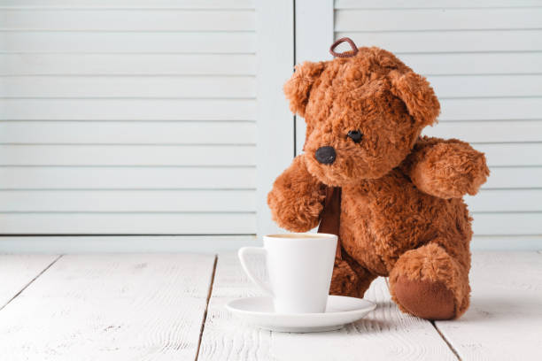 istock Good emotion with coffee cup and teddy bear 953425150