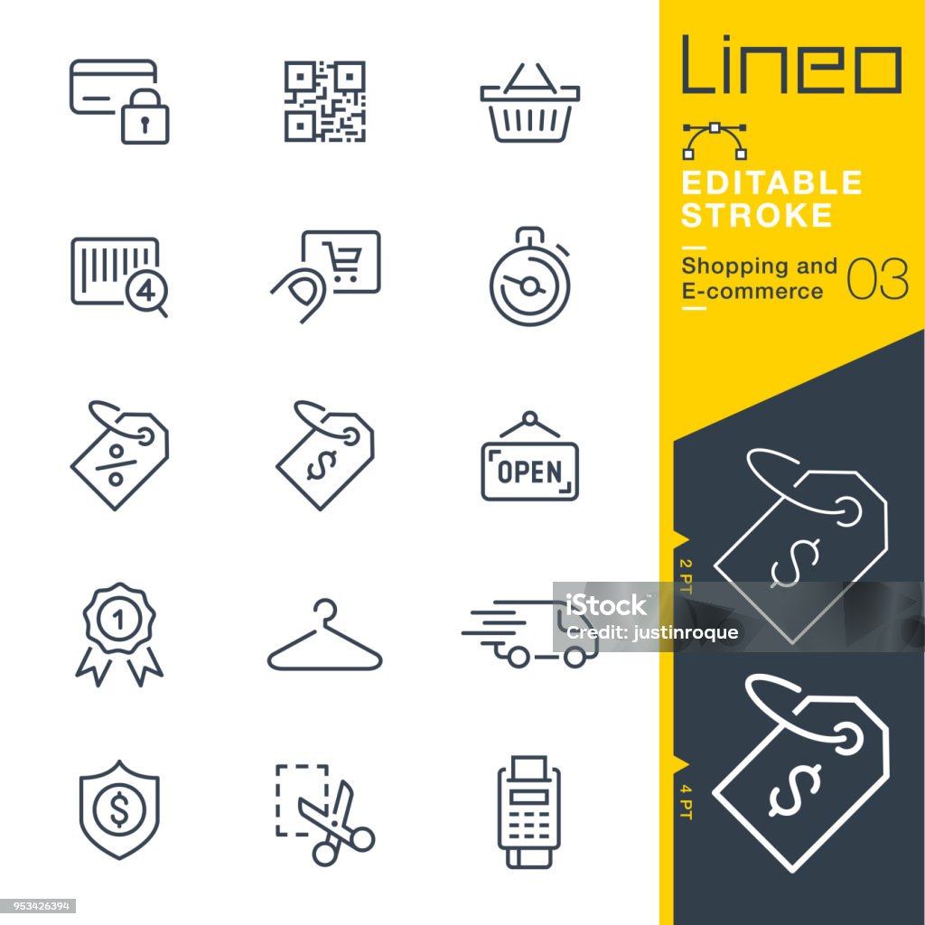 Lineo Editable Stroke - Shopping and E-commerce line icons Vector Icons - Adjust stroke weight - Expand to any size - Change to any colour Icon Symbol stock vector