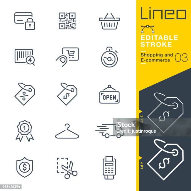 Lineo Editable Stroke Shopping And Ecommerce Line Icons Stock Illustration - Download Image Now