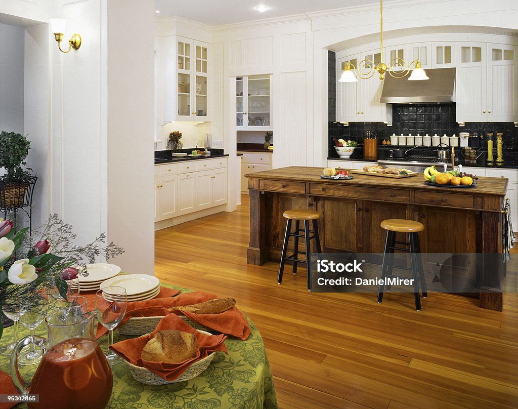 At Home with a Large Kitchen  Architecture Stock Photo