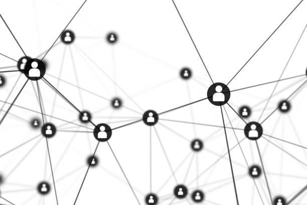 People Connection lines on white background, social network for technology concept, abstract illustration
