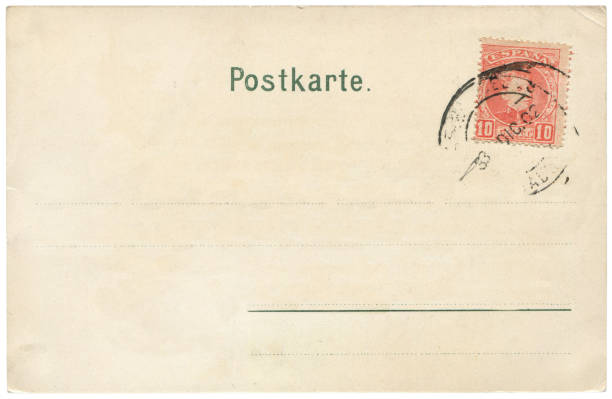 istock vintage postcard with blank content sent from Spain in early 1900s, a very good background for any usage of the Spanish historic postcard communications. 953432152