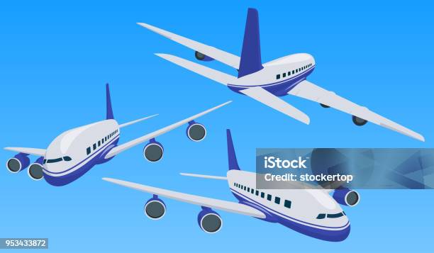 Charter Airplane In Various Point Of View Private Charter Flights Stock Illustration - Download Image Now