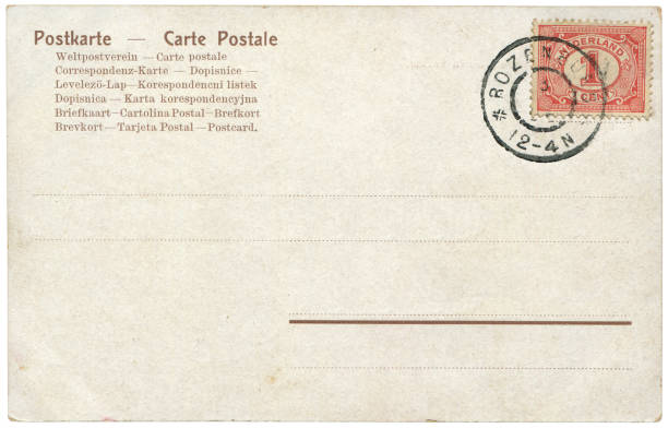 istock vintage postcard with blank content sent from Netherlands in early 1900s, a very good background for any usage of the Dutch historic postcard communications. 953437516