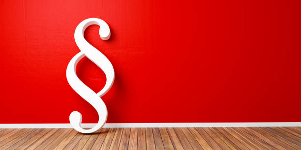 istock White Paragraph smybol against a red wall - law and justice concept image - 3D Rendering 953438104