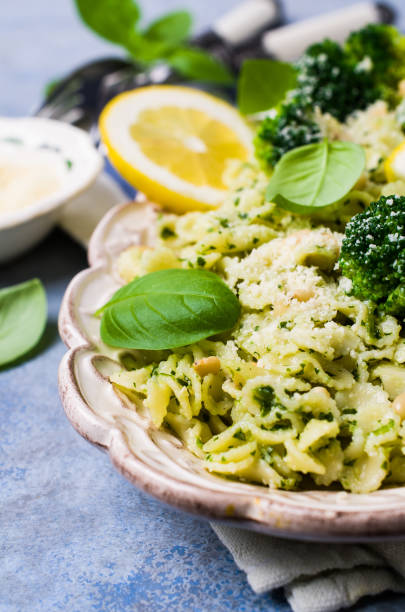 istock Traditional pasta tripoline with pesto 953438246