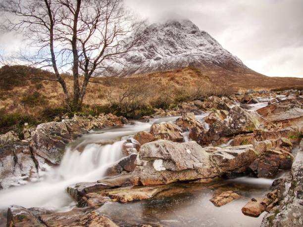istock Cold winter day on meadow at river Coupall at delta to river Etive 953442530