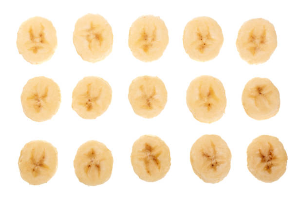 istock banana sliced isolated on white background. Top view. Flat lay 953444942