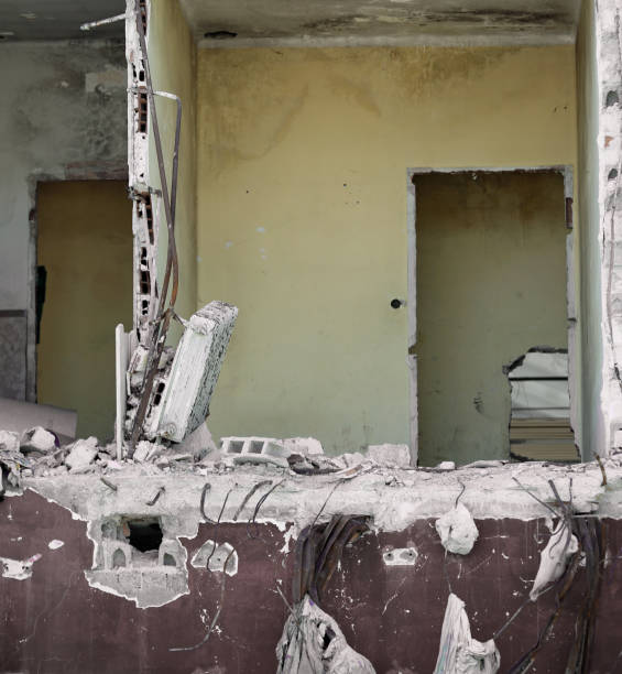 istock completely destroyed room of a house with collapsed walls 953445422