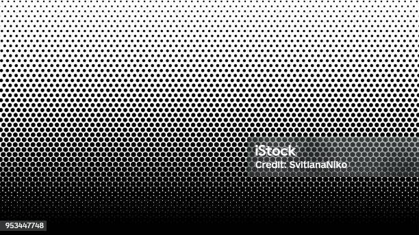 Gradient Halftone Dots Background Vector Illustration Black White Dots Halftone Texture Stock Illustration - Download Image Now