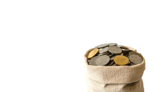 istock Thai Baht coin in small sack 953447964