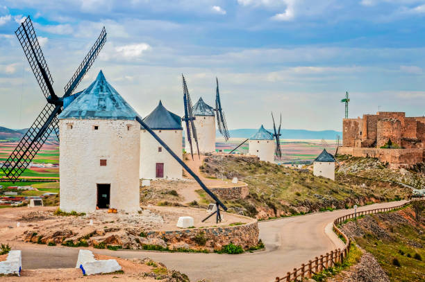 istock View of windmills in Consuegra, Spain 953448490