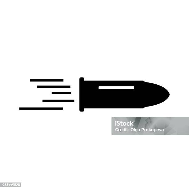 Speeding Bullet Icon Stock Illustration - Download Image Now - Bullet Cartridge, AK-47, Bullet