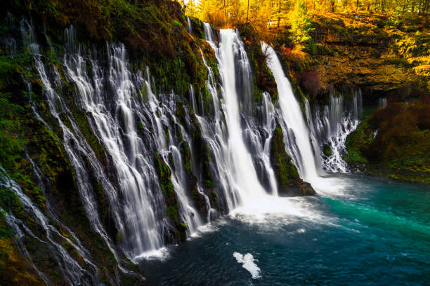 The Power of Burney Falls stock photo