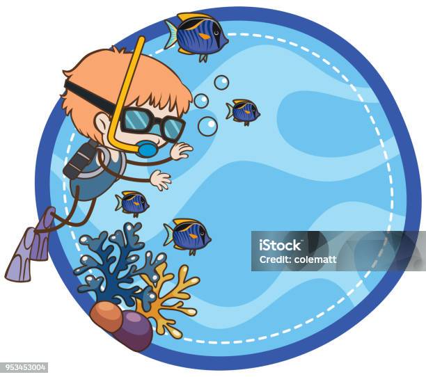 Scyba Diving Template Pn White Background Stock Illustration - Download Image Now - Activity, Adventure, Aqualung - Diving Equipment