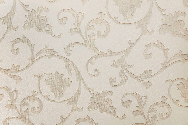 istock Beige floral wallpaper background texture 953453338