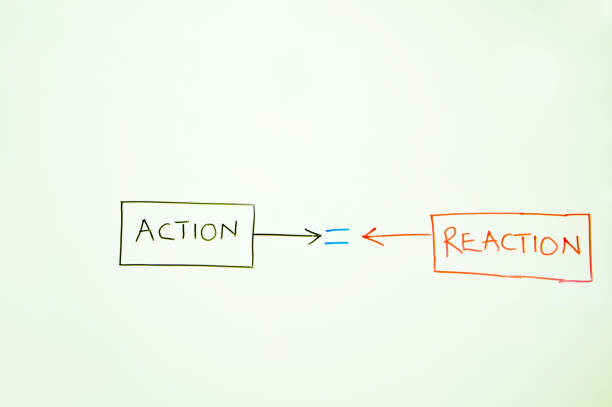 istock Newton's Third Law Of Motion On A White Board (For Every Action, There Is An Equal And Opposite Reaction) 953453744