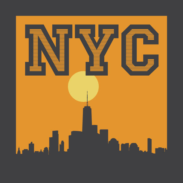 illustrazioni stock, clip art, cartoni animati e icone di tendenza di manhattan, new york, illustrazione silhouette - new york city skyline silhouette manhattan