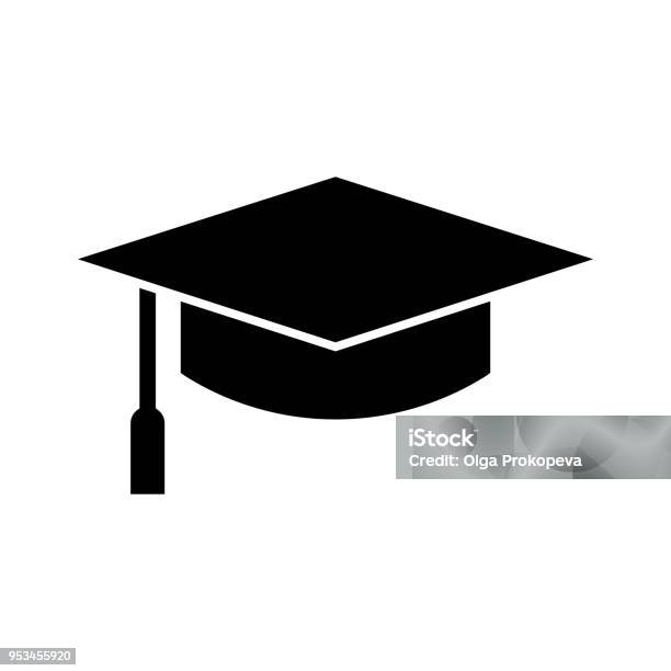 Graduation Cap Symbol Stock Vector Stock Illustration - Download Image Now - Graduation, Mortarboard, Icon Symbol