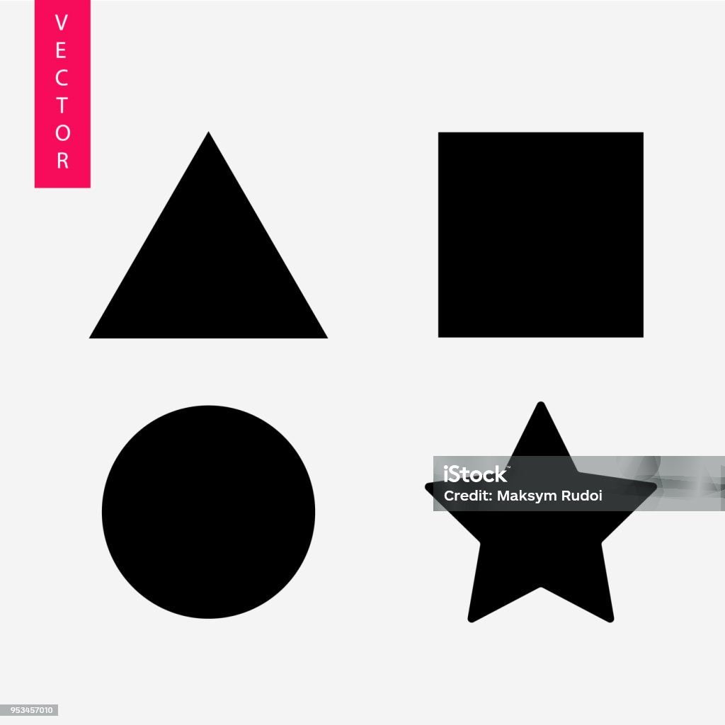 Geometric shapes vector icon Triangle Shape stock vector