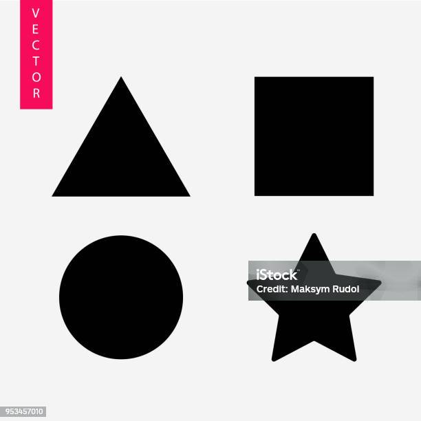 Geometric Shapes Vector Icon Stock Illustration - Download Image Now - Triangle Shape, Circle, Solid