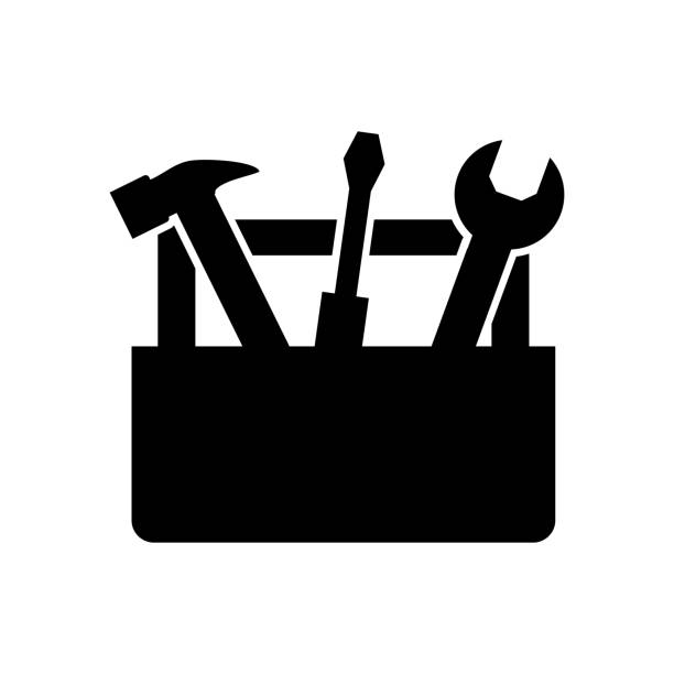 illustrations, cliparts, dessins animés et icônes de icône de boîte d’outils. boutons web concept. illustration vectorielle. style design plat - toolbox