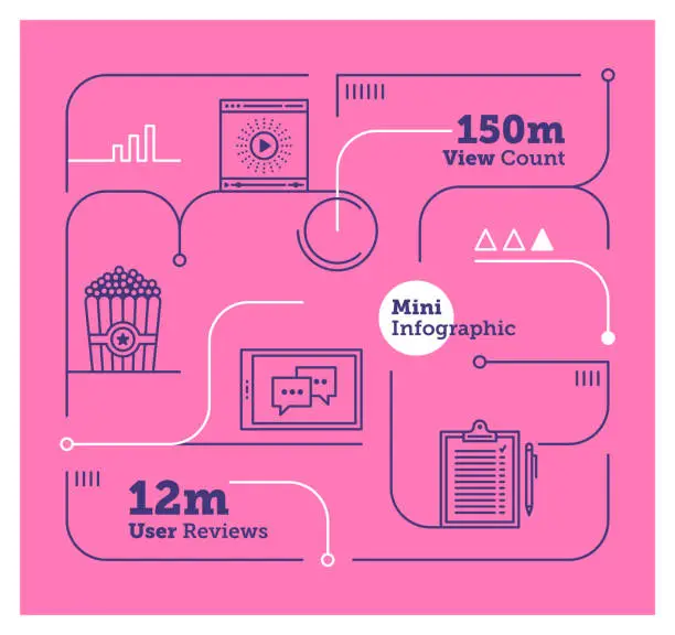 Vector illustration of Videos Mini Infographic