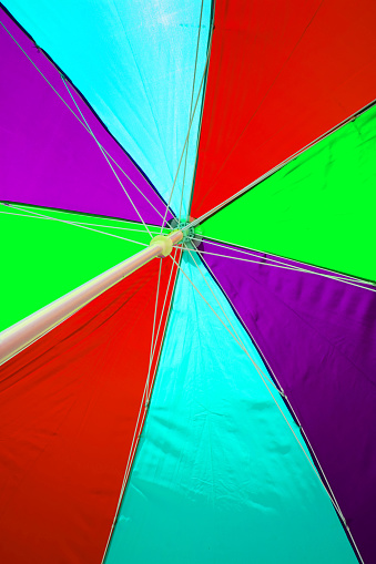 Beach Umbrella under surface colourful. Trip tropical beah holidays theme wallpaper