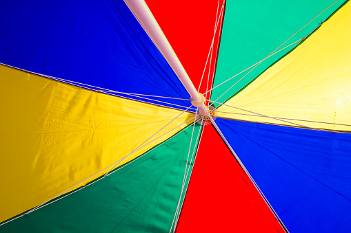 Beach Umbrella under surface colourful. Trip tropical beah holidays theme wallpaper