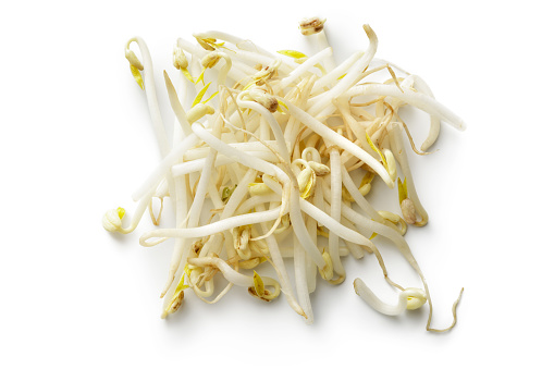 Vegetables: Mung Bean Sprouts Isolated on White Background
