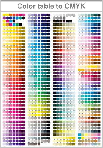 Illustration CMYK colors for print. Vector color palette