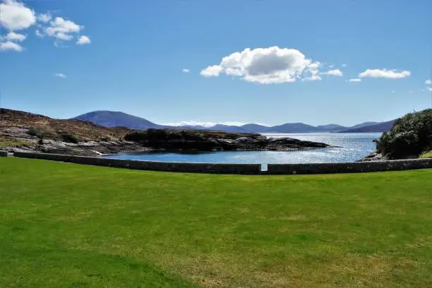 A spectacular series of 8 images of the inumerbale sea lochs, inlets, lochs and lochans on the Isle of Harris, in the Outer Hebrides off NW Scotland. The dramatic and almsot other-worldly scenery, the ancient rocks, the cloudscapes and raw nature of the landscape here are vividly captured in this strikingly colourful series of pictures taken in crystal clear North Atlantic light that is so much a feature of these islands.