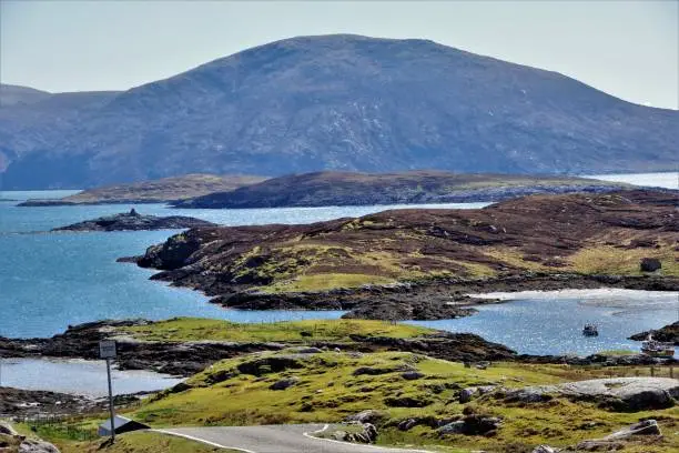 A spectacular series of 8 images of the inumerbale sea lochs, inlets, lochs and lochans on the Isle of Harris, in the Outer Hebrides off NW Scotland. The dramatic and almsot other-worldly scenery, the ancient rocks, the cloudscapes and raw nature of the landscape here are vividly captured in this strikingly colourful series of pictures taken in crystal clear North Atlantic light that is so much a feature of these islands.