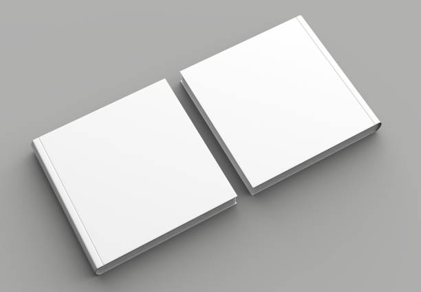 istock Square hard cover book mock up isolated on soft gray background. 3D illustrating. 953467250