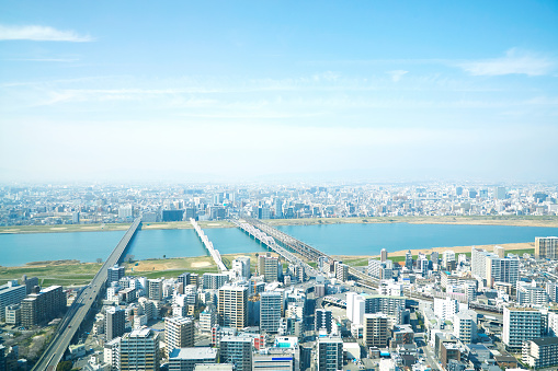 landscape of Osaka city