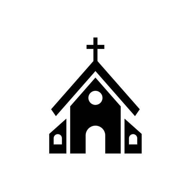 church icon house icon church icon house icon steeple stock illustrations