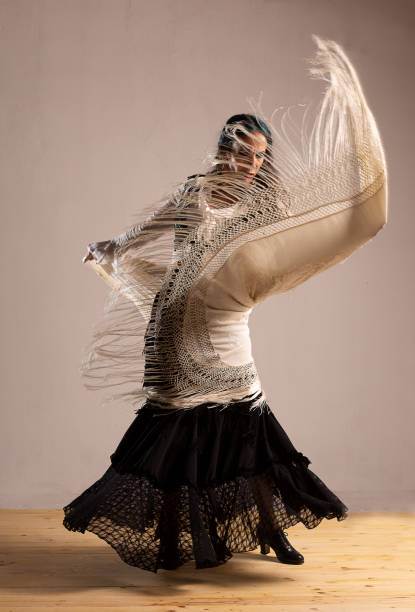 istock Spanish flamenco dancer in studio photoshoot 953469530