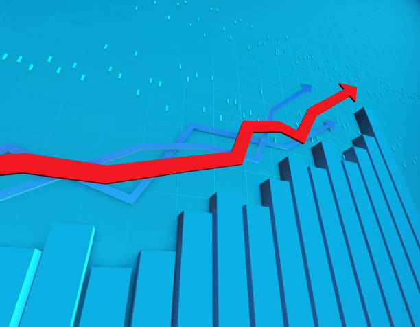 istock Financial success arrow and histogram, economic development and progress 953469726