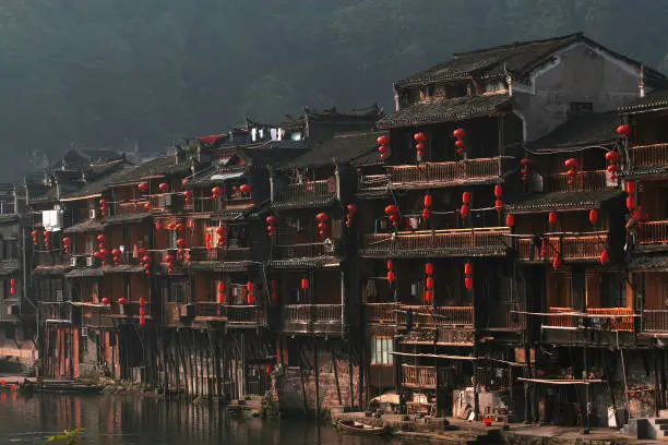 Old Architecture by the Tuojiang Riverside