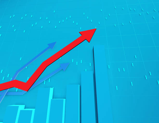 istock Financial success arrow and histogram, economic development and progress 953473890