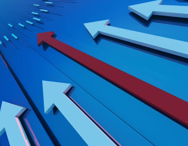 istock Financial success arrow and histogram, economic development and progress 953474004